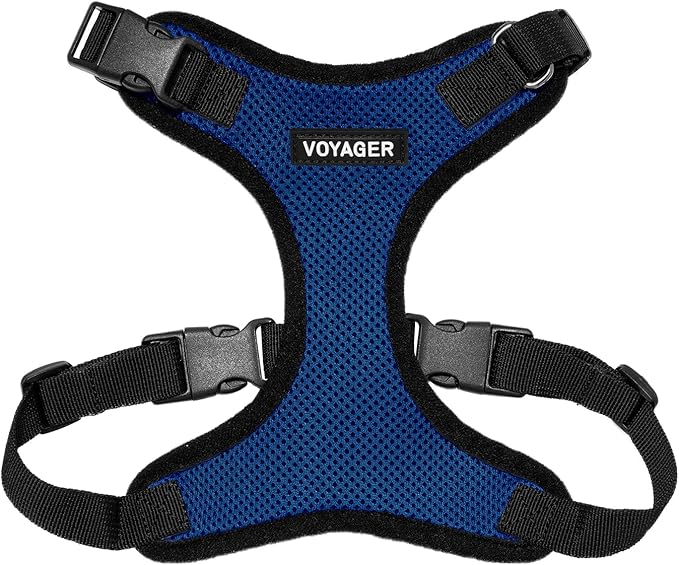 Voyager Step-in Pet Harness - All Weather Mesh, Adjustable Step in Harness for Cats and Dogs by Best Pet Supplies - Royal Blue/Black Trim, XL