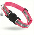 Cat Collar Breakaway, Reflective Kitten Collar with Bell, Safety Buckle Kitten Collar, Lightweight, Adjustable, Comfortable, Suitable for Boy Girl Cats (7"-13") Hotpink