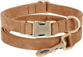Genuine Leather Dog Collar - Adjustable Pet Collar with Quick Release Metal Buckle, Soft Skin Friendly Real Leather Collar for Small, Medium, Large Dogs (Brown Collar + Rope, S：Fit 8-16" Neck)