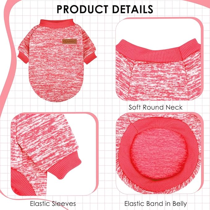 1 Pc Dog Sweaters for Small Dogs Girl Boy Winter Fleece Clothes Warm Soft Dog Sweatshirt Outfit for Dogs Cats Pet Apparel