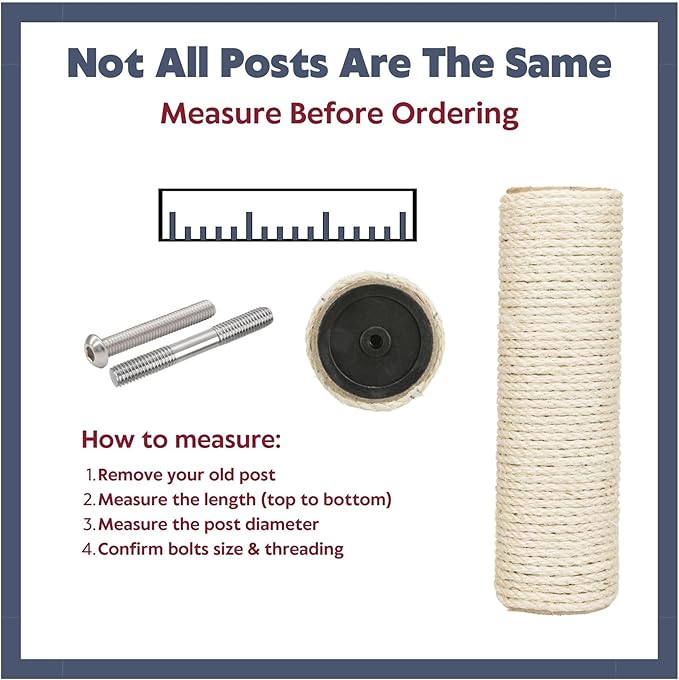 TRIXIE Replacement Sisal Post for Cat Scratching Posts, Backup Scratcher for Indoor Cat Furniture, Trees and Towers, 3.5 in x 11.8 in (9 x 30 cm)