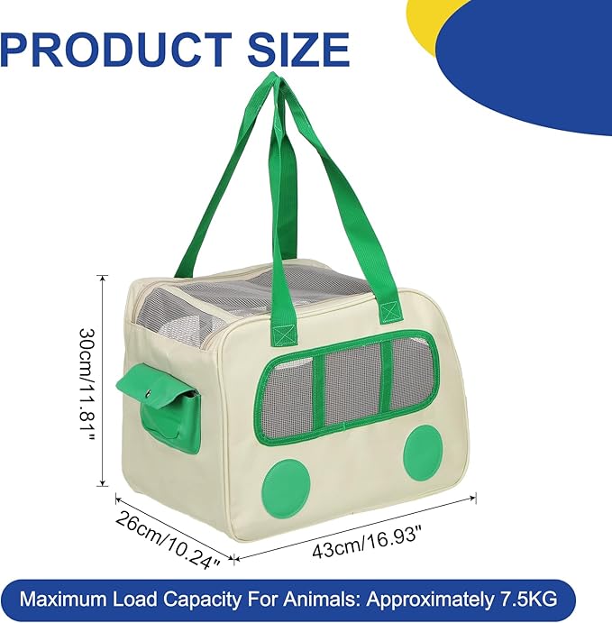 Pet Backpack Carrier, Portable and Ventilated, Oxford Cloth, Dogs Cats and Little Animals Travel Bag 16.93", (White, 1 Pcs), Intended for Hiking/Camping/Traveling