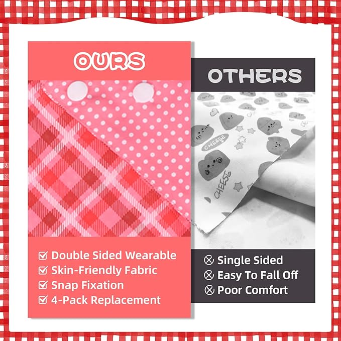 PAWCHIE Dog Bandanas Small Reversible Styles Pet Triangle Scarf Bibs - Adjustable with Two Snaps - Kerchief Set Accessories for Dogs, Puppy, Cats, L