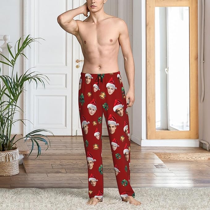 Custom Pajama Pants with Face customized PJ Pants Christmas Valentine gifts for Men Women