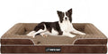 Orthopedic Dog Bed for Large Medium Sized, Washable Memory Foam Large Dog Bed, Medium Pet Sofa with Removable Cover, Washable Waterproof Pet Couch Beds(Brown, L)