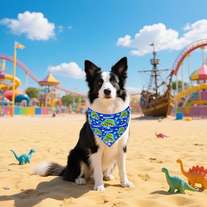 30 Pack Large Dinosaurs Dog Bandanas Stitch Dog Bandana Bulk Reversible Print One Side XXL Polyester Scarves Party Grooming L