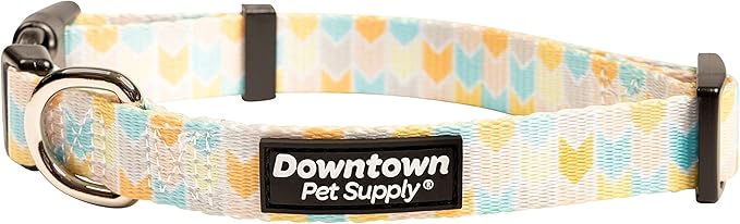 Downtown Pet Supply - Best & Fancy Dog Collar - Lightweight Adjustable with Quick Buckle & D-Ring - Hand Wash Safe - Chevron - Medium