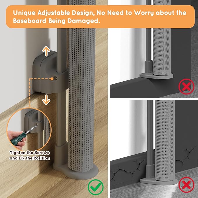 Retractable Baby Gate for Stairs, 55" Wide Mesh Pet Gate, Automatic Tension, One-Hand Operation, 38" Tall Baby Gates for Doorways, Hallways, Deck, Indoor Outdoor, Safe, Easy to Fit, Gray