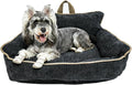 Orthopedic Dog Bed with Memory Foam, Washable Plush Pet Bed for Small, Medium & Large Dogs, Cozy Bolster Crate Dog Bed for Joint Support & Comfort.(Black)