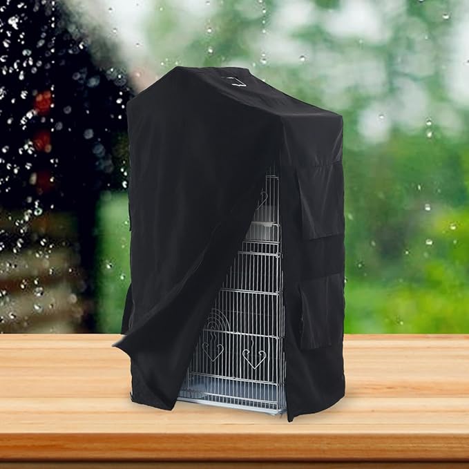 Bird Cage Cover,Blackout Cover Shading Cloth, Washable Birdcage Cover, Windproof for Parrot Parakeets Lovebirds Macaw Square Cages Accessories