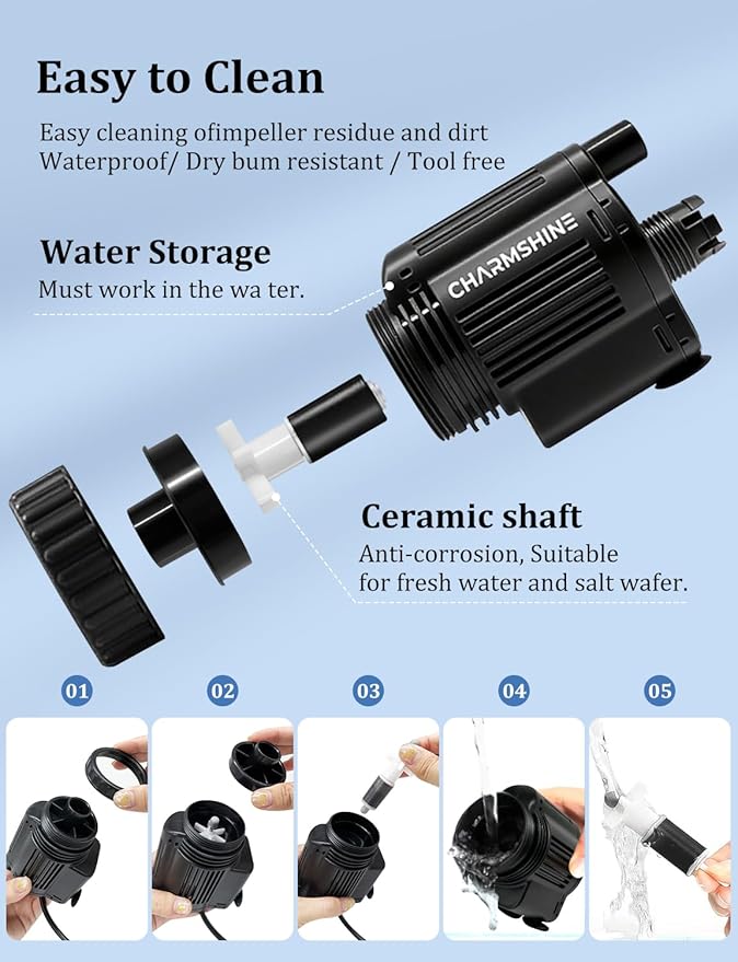 Electric Aquarium Gravel Cleaner [2026 Edition] 6 in 1 Automatic Fish Tank Cleaning Tools Gravel Vacuum for Aquarium Suitable for Change Water Wash Sand (with Filter Cup and Hose Clamp 22W)