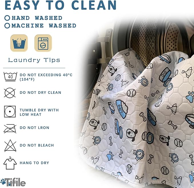 Washable Pee Pads for Dogs, 2 Pack Reusable Puppy Pads, Absorbent Whelping With Bone Print, Non-Slip Waterproof Pet Training for Couch, Crate, Potty Training - 24x36in