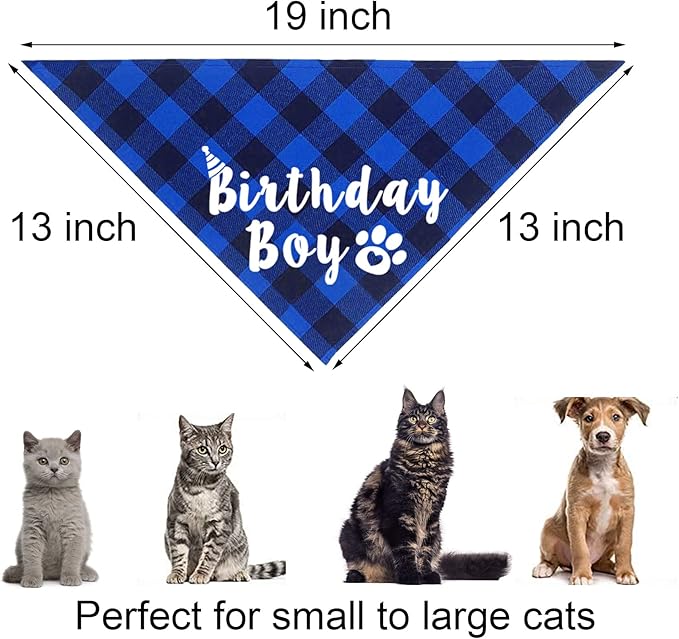 Cat Birthday Party Supplies, Cat Birthday Hat with Number Bandana Bow Tie Banner Balloons Meow Letter Balloons for Cats Kittens Decorations