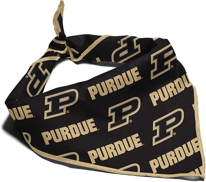 Purdue Boilermakers Officially Licensed Bandana for Dogs and Cats | Fits Pets Great Gift Idea | Easy-to-Tie (Large, 28")