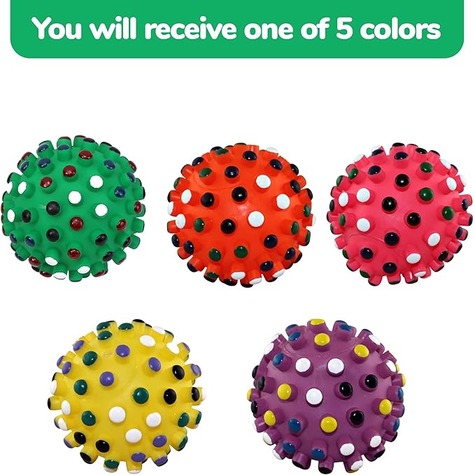 SPOT Vinyl Gumdrop Ball Dog Toy with Squeaker - Colorful and Interactive Dog Chew Toy, Floats in Water, Made from Durable, Non-Toxic Natural Rubber, Great for Dogs and Puppies, 5in, Assorted Colors