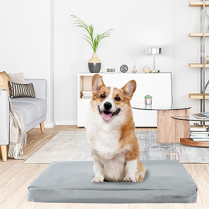 Waterproof Dog Bed Cover Replacement for 48 Inch Wire Crates, Heavy Duty Oxford Fabric Pet Bed Sleeve with Zipper, Washable & Durable Mattress Protector for Puppy, 46" L x 29" W x 4" H (Cover Only)