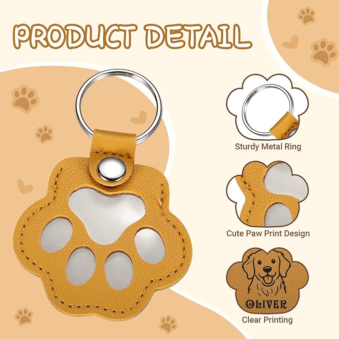 Custom Leather Pet Fur Keychain – Personalized Memorial Keepsake Keyring for Friend, Dog Cat Hair Sympathy Gifts﻿