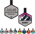 Silent Dog Tag Personalized with 5 Lines of Custom Deep Engraved Durable Soundless Silicone Pet ID Name Tag Hexagon Mountain Pink