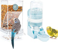 Rypet No Mess Bird Water Feeder Dispenser Set Automatic Bird Feeder Transparent Food Container Cage Acrylic Parrot Feeders Accessories for Small Birds Parrot Cockatoo Canary