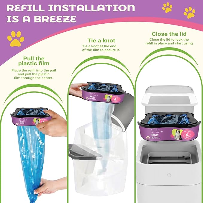 Premium Cat Litter Refill Bags |Jumbo 28FT 2-Pack | Lasts Up to 4 Months | 2 Cartridges for Superior Odor Control
