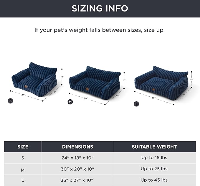 Bedsure ComfyFleece™ Cute Cat Couch for Pets - As Seen on TV on Good Day New York, Fuzzy Cats beds for Indoor Cats with Removable Washable Cover, Supportive Pet Sofa, 24inch, Night Blue