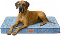 Outdoor Extra Large Dog Bed, Jumbo Waterproof Dog Bed for Large Dogs, Orthopedic Egg Crate Foam Pet Mat with Removable Oxford Cooling Cover, White Blue