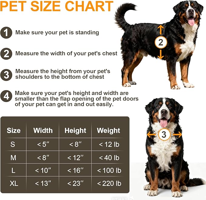 XL Dog Door for Wall, All Aluminum Extra Large Dog Door, Heavy Duty Pet Door Easy to Install, 2 Magnetic Flaps Energy Efficient, Telescoping Tunnel for Exterior Walls, Pet Up to 220 Lb-Black