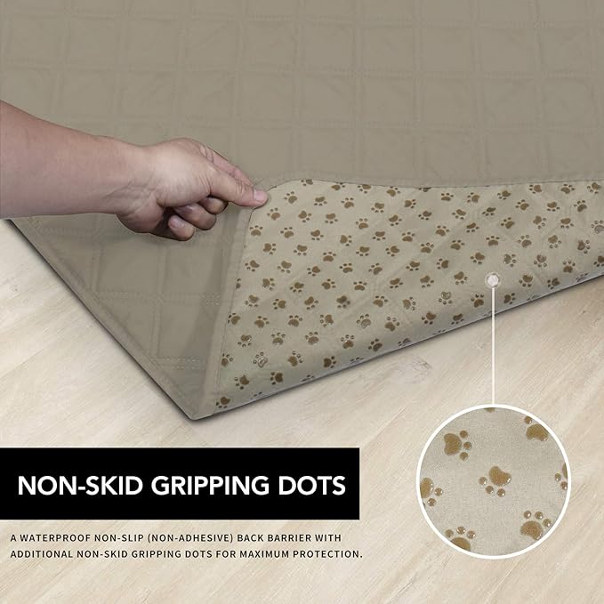 Easy-Going 100% Waterproof Dog Bed Cover, Non-Slip Pet Blanket for Furniture, Washable Couch Cover, Repleasement Sofa Cover (120X82 in,Beige)