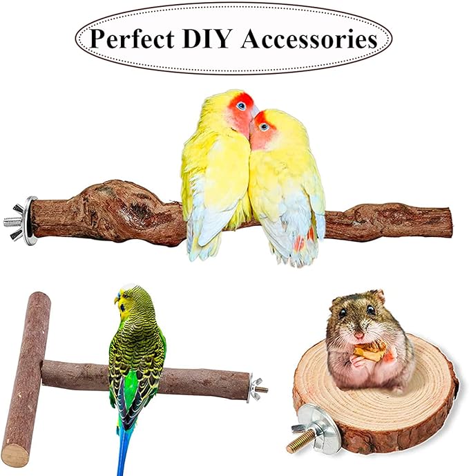 Bird Cage Hardware - 10 Sets of Screws, Washers, Wing Nuts & Drill Tool for Fixing Perch, Food Bowls & Breeding Box