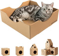 Modular Cardboard Cat Condo System, Bowl-Shaped Cat Bed Module, Foldable Stackable DIY Cat House for Indoor Cats