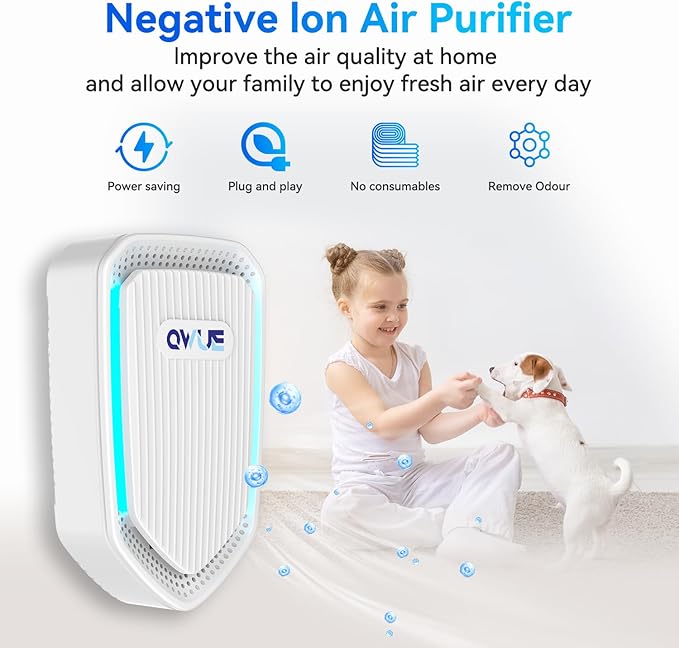 8Pack Air Ionizer for Home Negative Ion Air Purifier Plug In, Mini Filterless Air Freshener Quiet Air Cleaner Portable Air Purifiers Odors Smoke for Home Office, Bedroom, Bathroom
