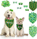 ULICO St. Patrick's Day Personalized Dog Bandana Embroidered Name Custom Neckwear Dog Scarf for Small Medium Large Dogs Cats Pets Birthday Gift