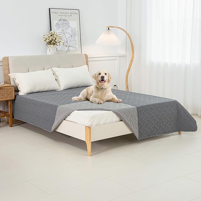 BOCTOPUG Dog Bed Cover for Pets Blankets Rug Pads for Couch Protection Waterproof Bed Covers Dog Blanket Furniture Protector Reusable Changing Pad (Dark Grey+Light Grey, 40"x60")