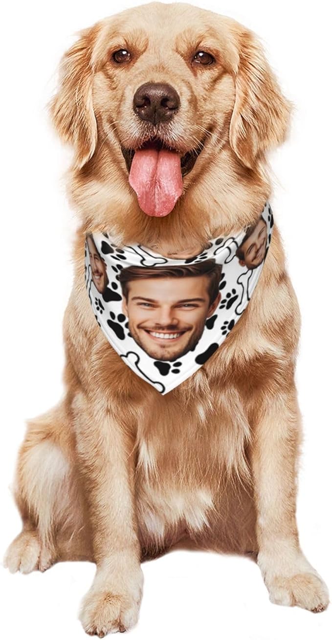 Custom Dog Bandana for Cat Dog Pet Add Your Design Personalized Neckwear Bandanas with Your Text Logo Image Customized Pet Scarf Funny Gifts Style 11