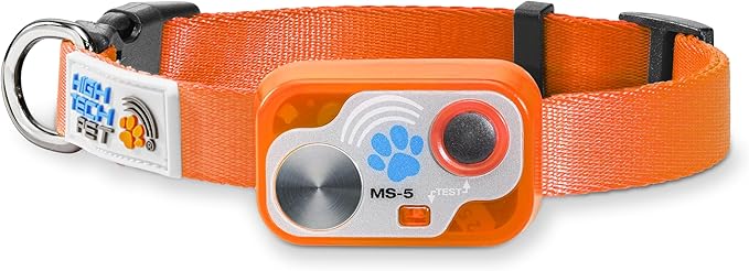 MS-5 Designer Series, Premium Performance Automatic Pet Door Collar by High Tech Pet Brand - Class A Battery Included - Stylish Design - Waterproof - Rugged - USA Support (Orange)