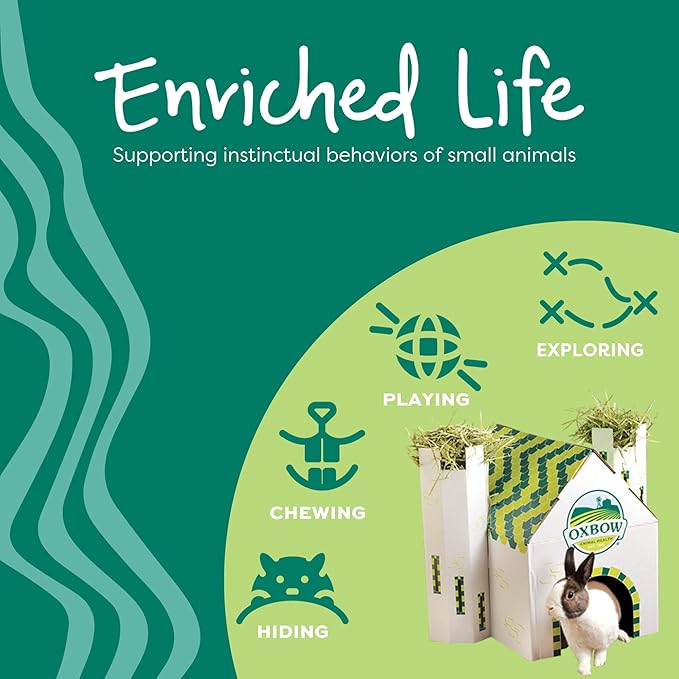 Oxbow Enriched Life Timothy Party Pack – Rabbit and Guinea Pig Toys, Chinchilla and Hamster Enrichment, Small Pet Accessories for Cages, Bunny Chew Toys Made with Timothy Hay, 6 Piece Variety Set