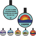 Silent Dog Tag Personalized with 5 Lines of Custom Deep Engraved Durable Soundless Silicone Pet ID Name Tag Round Sunset Tiffany