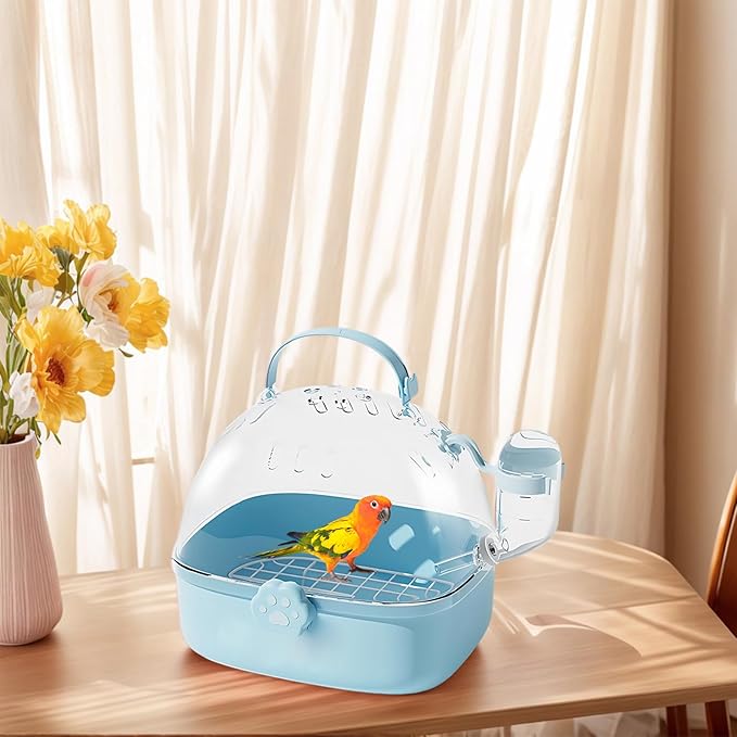 Parrot Carrier - Travel Bird Cage with Water Bottle, Parrot Travel Cage | Breathable Pet Bird Carrying Accessory for Hedgehog Chinchillas Lovebirds Cockatiels Budgies Macaws Parakeet