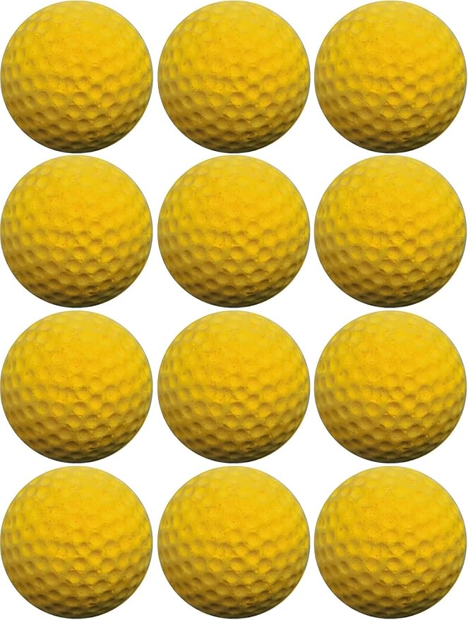 Cat Golf Balls for Indoor Kitten Toys - Interactive Sponge Foam Soccer Balls (Yellow)