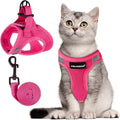 FAYOGOO Cat Harness, Cat Leash and Harness Set for Walking Escape Proof, Harness for Small Cats/Small Dogs, Large Kitten/Puppy Harness and Leash, Harness for Cats S-XXL(Pink, XX-Large)