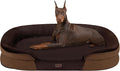 Dwanton Orthopedic Dog Bed for Extra Extra Large Dogs with Gel Memory Foam, Waterproof Dog Sofa, Washable Pet Bed with Four Sided Bolster Cushion, Removable Cover & Non-Slip Bottom, 48", Brown