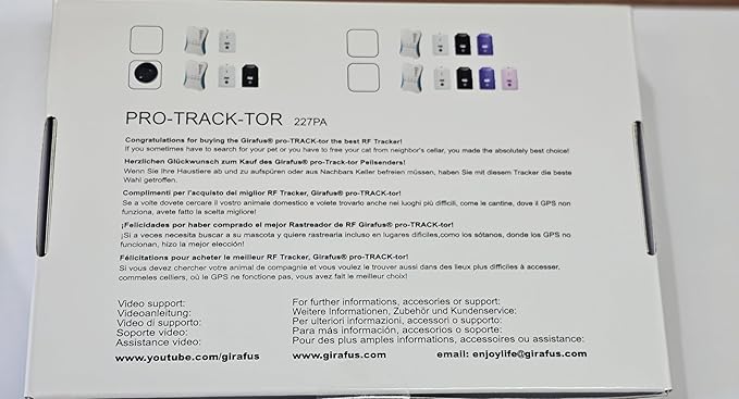 Cat Tracker RF Finder Longest Range up to 1600 ft lightest pet Safety Tracking Device only 0.28oz Small Pets Dog Girafus Pro-Track-tor Pet Tracker