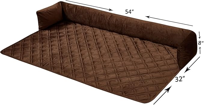 Brilliant Sunshine Premium Calming Dog Bed Mat, Silky Velvet, Removable Washable Cover, Cushion Protector and Couch Covers for Dogs, Pets, Cats, Extra Large, Chocolate