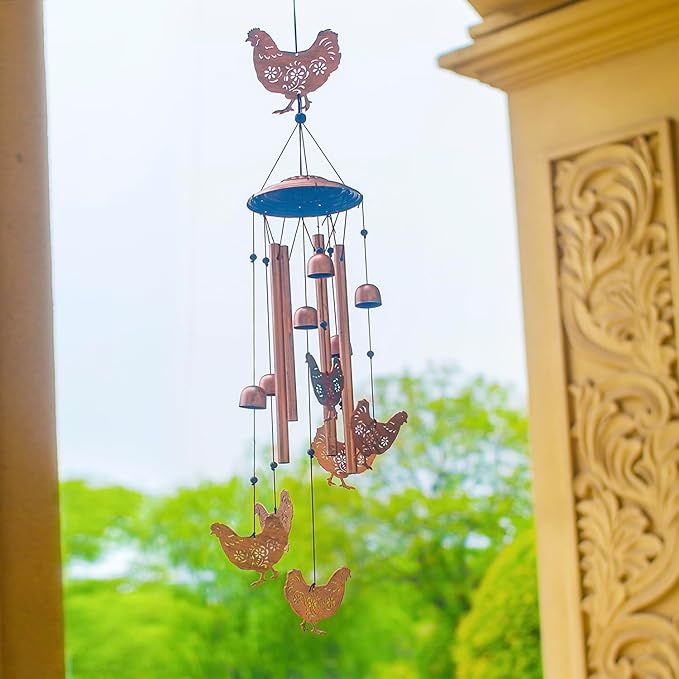 Chicken Wind Chimes for Outside,Chicken Gifts for Women/Men/Sympathy/Memorial Gifts/Birthday Festival Metal windchimes Outdoors/Indoors,Patio,Garden Decor,Home,Yard