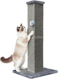 Cat Scratching Post 32 Inch for Indoor Large Cats and Kitten, Nature Sisal Tall Cat Scratch Post, Sisal Cat Scratcher Improve Cat's Scratching Habits and Protect Your Furniture, Dark Grey