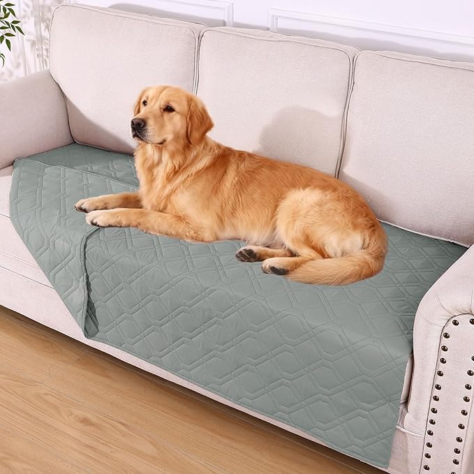 hyha Waterproof Dog Bed Blanket, Soft Pet Blankets, Waterproof Couch Cover for Dogs, Reversible Sofa Covers Washable for Furniture (40x90 Inch, Grey/Grey)