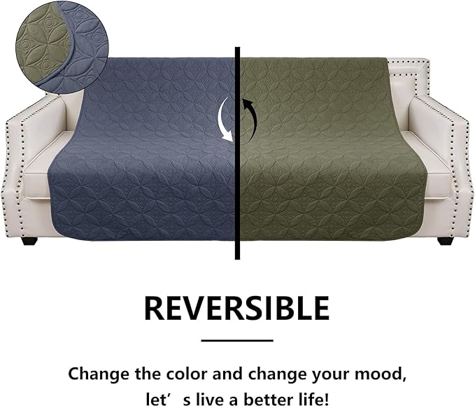 Waterproof Dog Blanket, 30x30 inches Small Pet Couch Covers for Sofa, Chair Bed Furniture Protector from Dogs Washable and Reversible-Blue+Green