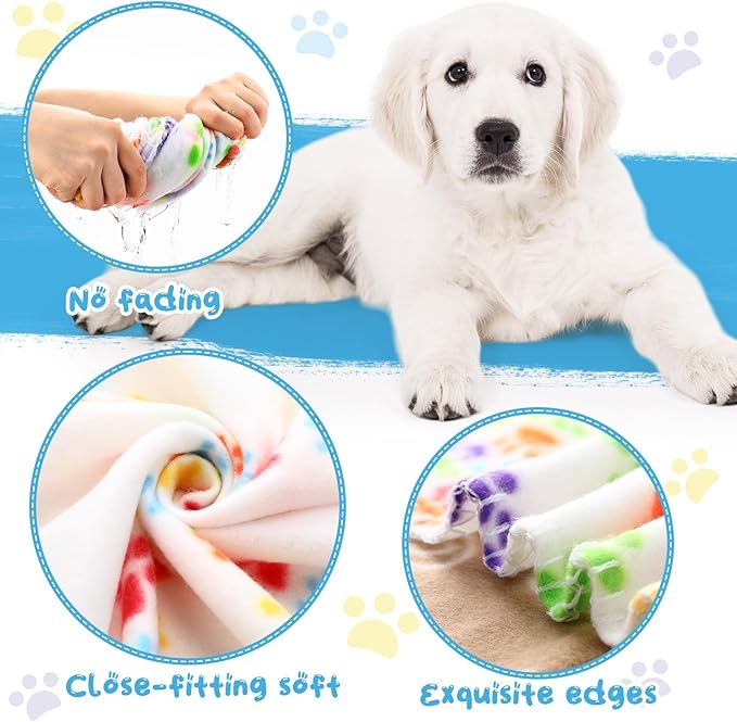 Eccliy 20 Pcs Puppy Blanket Pet Soft Fleece Dog Blankets Warm Felt Throw Sleep Mat Bed Covers for Doggie Puppy Pet Dogs Cat, 20 Styles (39 x 35 Inch,Mix)