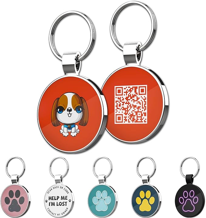 MYLUCKYTAG QR Code Pet ID | Personalized Dog & Cat Collar Tag | Online Profile with Instant Scanned Location Alert Email