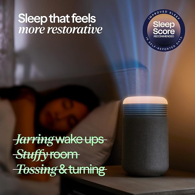 BLUEAIR Purifier for Bedroom - Mini Restful - Sunrise Clock with HEPASilent Filtration and Wake Up Light - Cleans Air and Supports Circadian Rhythm - USB-C and App Connectivity, Beige